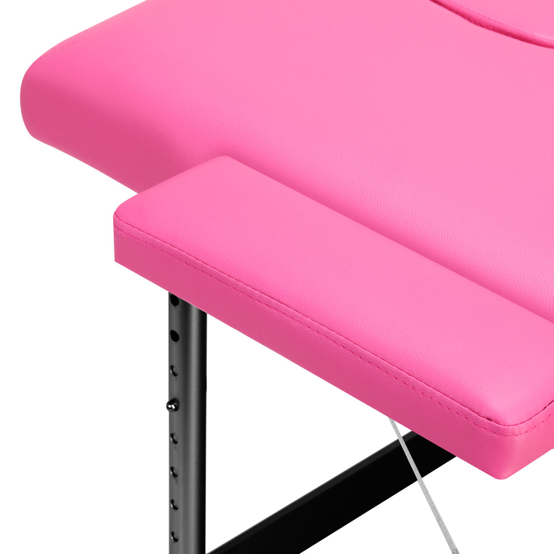 Massageliege Klappbar Komfort Activ Fizjo 2 Zonen Aluminium Rosa-Schwarz - Bild 7