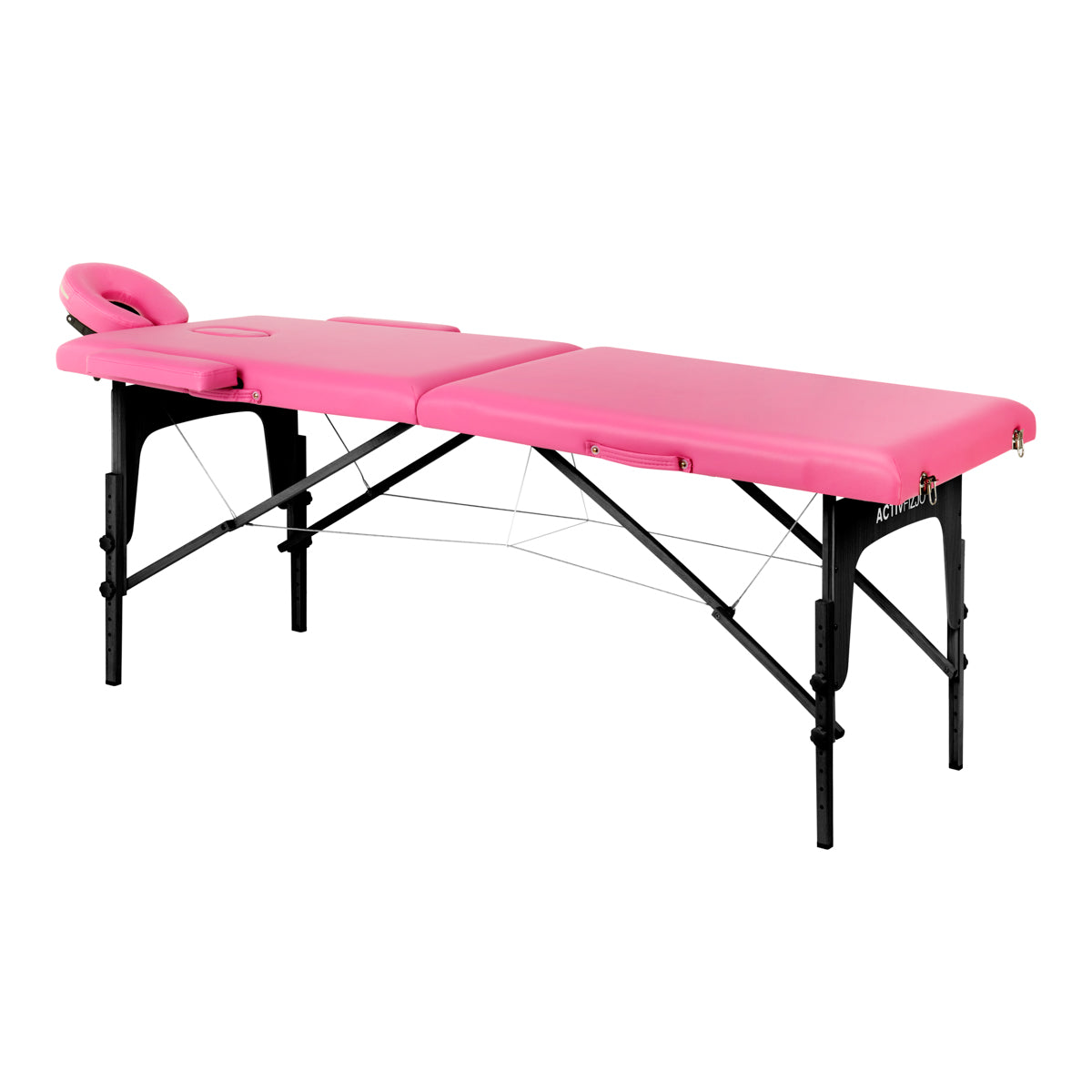 Massageliege Klappbar Komfort Activ Fizjo 2 Zonen Holz Rosa-Schwarz 1