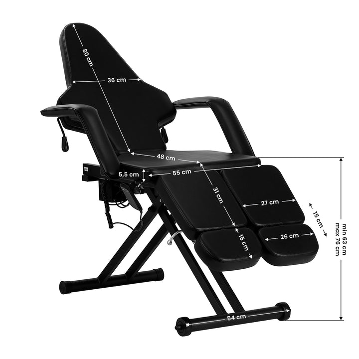 Elektrische Tattooliege Pro Ink 610 1 Motor Schwarz - Bild 18
