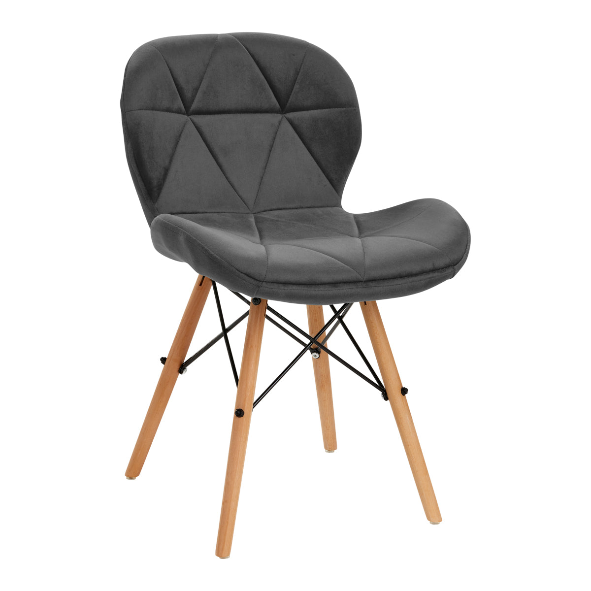 Stuhl Höhenverstellbar mit Lehne 4Rico QS-186 Samt Grau
