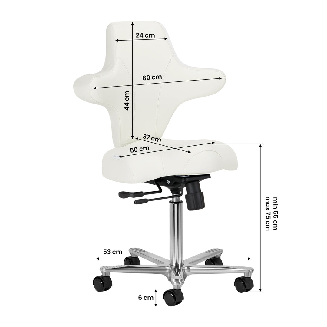 Rollhocker mit Lehne Azzurro Special 152 Weiß - Bild 10