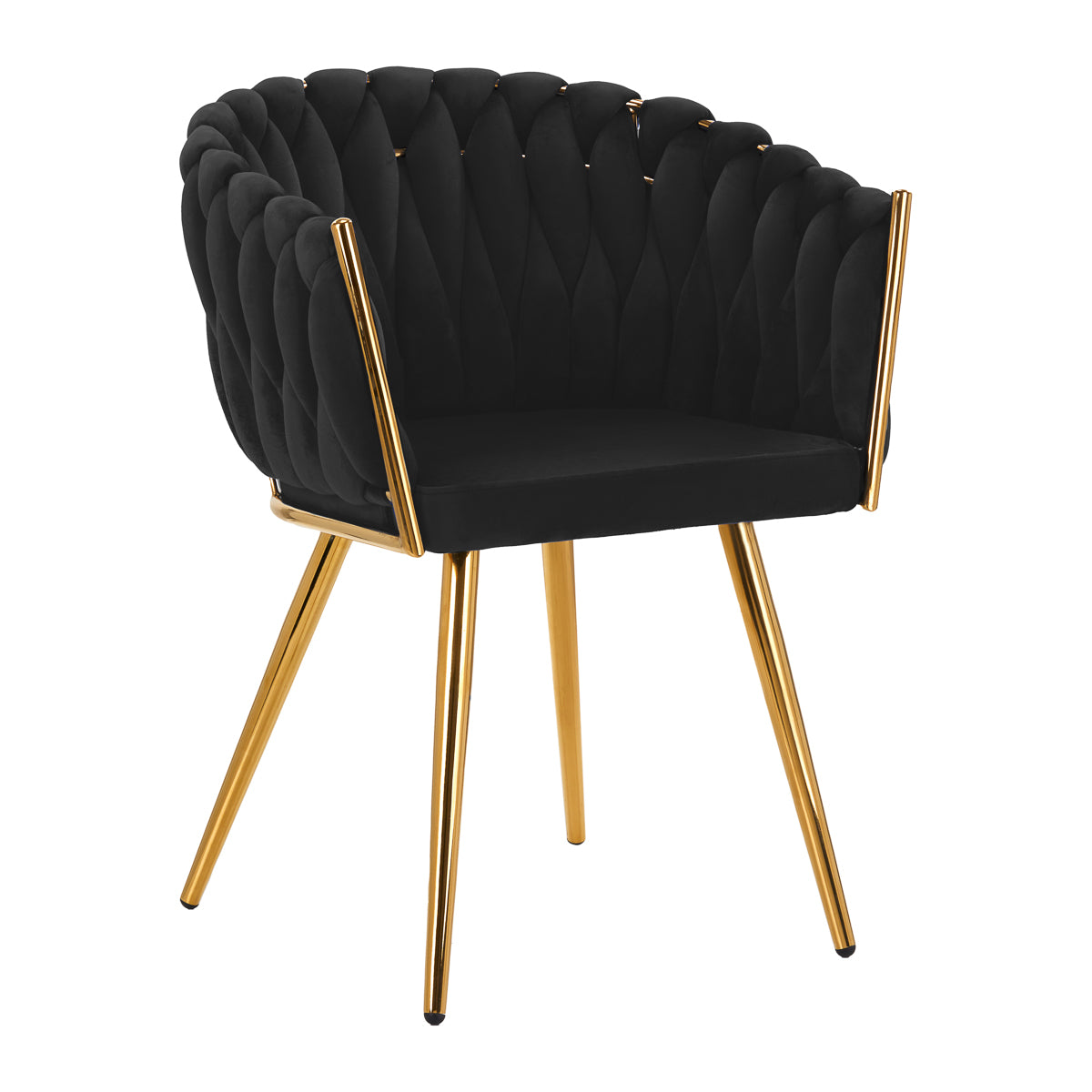 Stuhl Höhenverstellbar mit Lehne 4Rico QS-GW06G Samt Schwarz