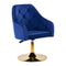 Drehstuhl Höhenverstellbar mit Lehne 4Rico QS-BL14G Samt Blau