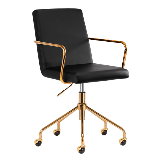 Drehstuhl Höhenverstellbar mit Lehne QS-OF211G Gold-Schwarz