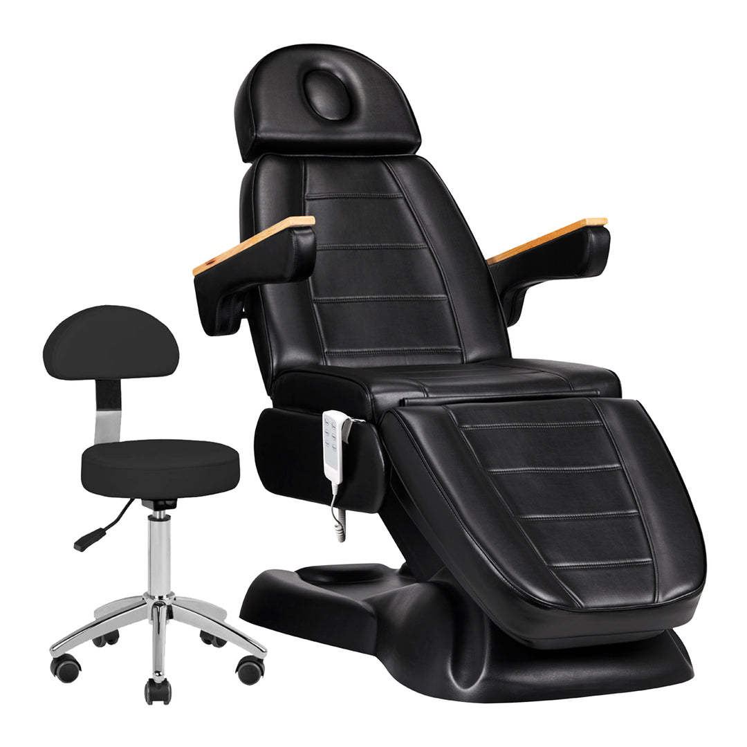 Elektrische Kosmetikliege Sillon Lux 273B 3 Motoren mit Hocker Schwarz