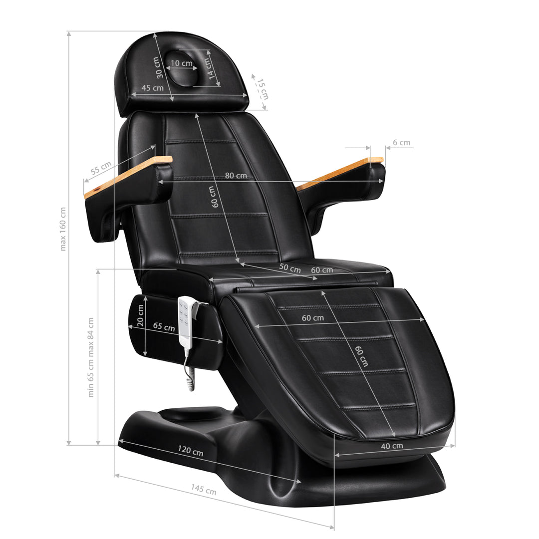 Elektrische Kosmetikliege Sillon Lux 273B 3 Motoren mit Hocker Schwarz - Bild 18