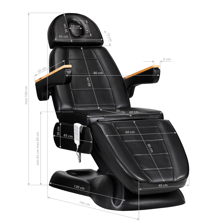 Elektrische Kosmetikliege Sillon Lux 273B 3 Motoren mit Hocker Schwarz - Bild 18