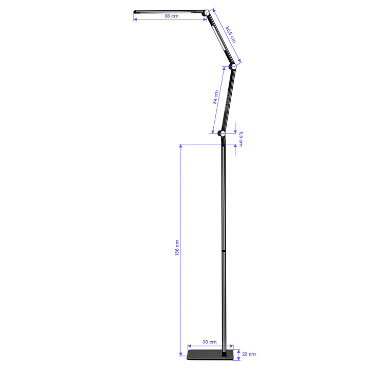 LED-Lampe mit Stativ und einstellbarer Farb- und Lichtintensität Yoga 22W Schwarz - Bild 11