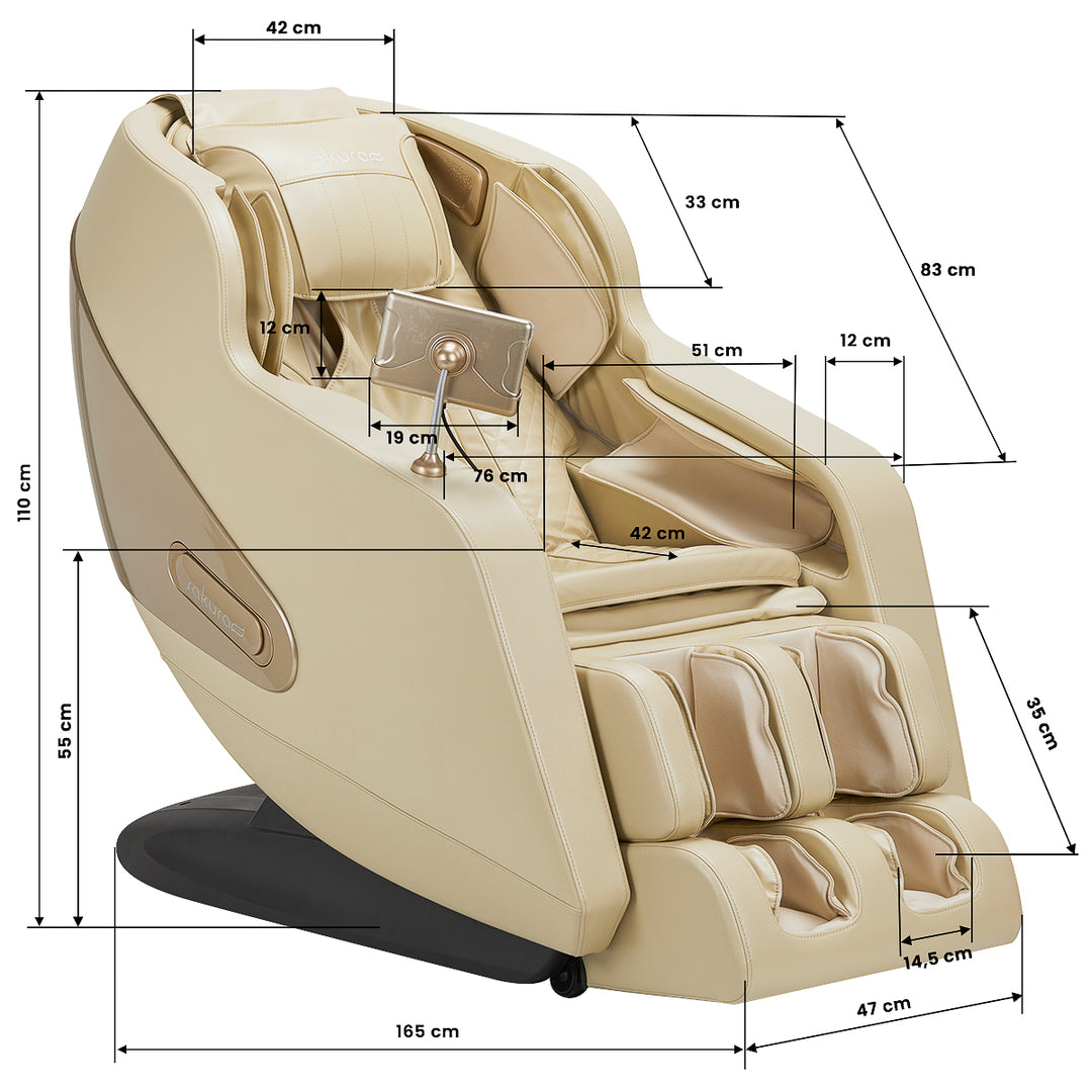 Massagesessel Elektrisch Sakura Comfort Plus 806 Beige-Braun - Bild 19
