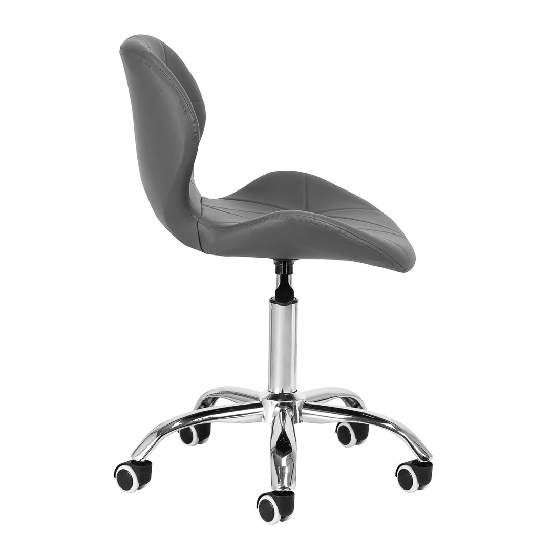 Salonstuhl Höhenverstellbar mit Lehne und Rollen 4Rico QS-06 Grau - Bild 2