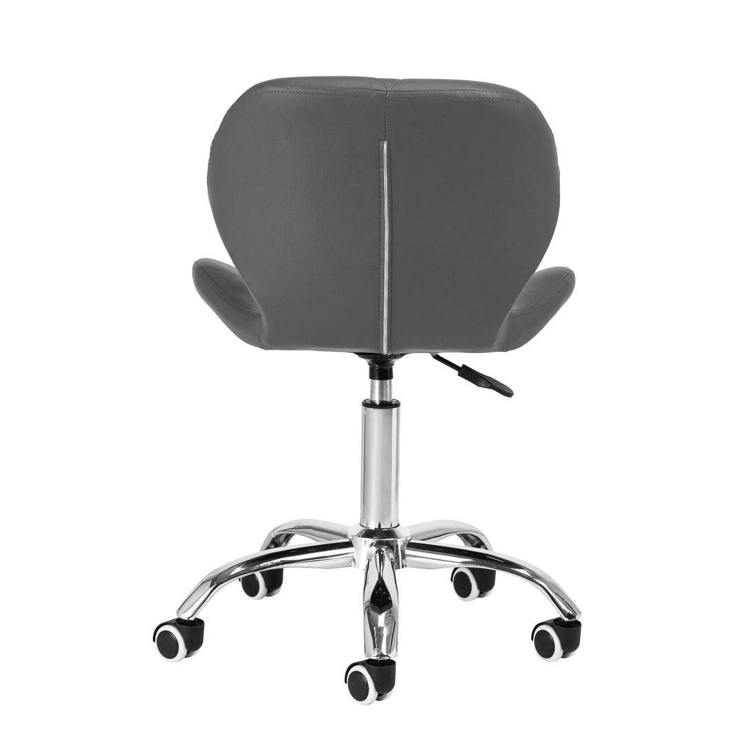 Salonstuhl Höhenverstellbar mit Lehne und Rollen 4Rico QS-06 Grau - Bild 4
