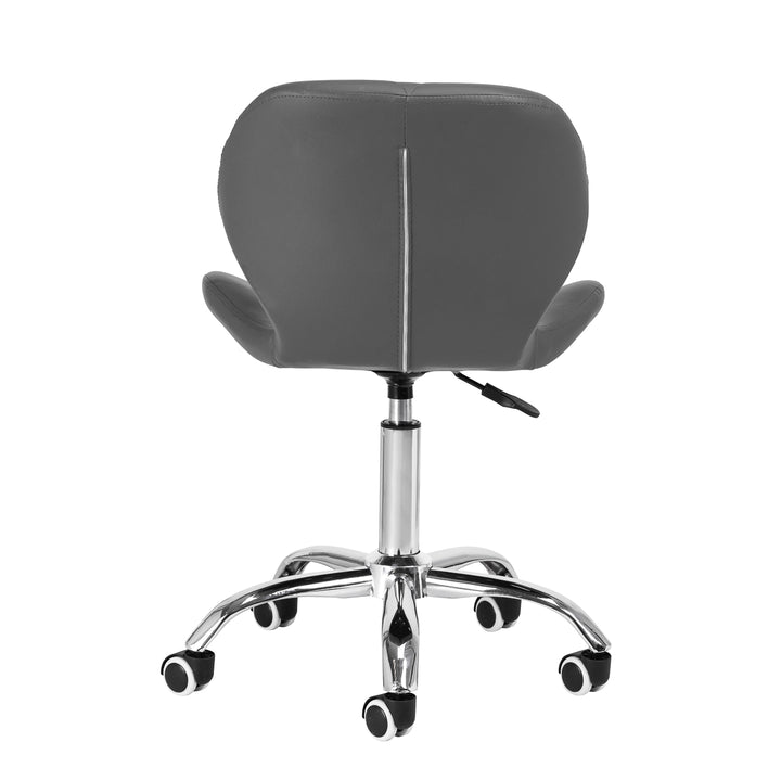 Salonstuhl Höhenverstellbar mit Lehne und Rollen 4Rico QS-06 Grau - Bild 4