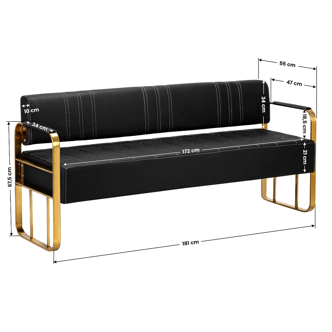 Wartezimmer Sofa Gabbiano Avila 3-Sitzer Schwarz-Gold - Bild 9