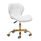 Salonstuhl Höhenverstellbar mit Lehne und Rollen 4Rico QS-06 Gold-Weiß