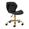Salonstuhl Höhenverstellbar mit Lehne und Rollen 4Rico QS-06 Gold-Schwarz