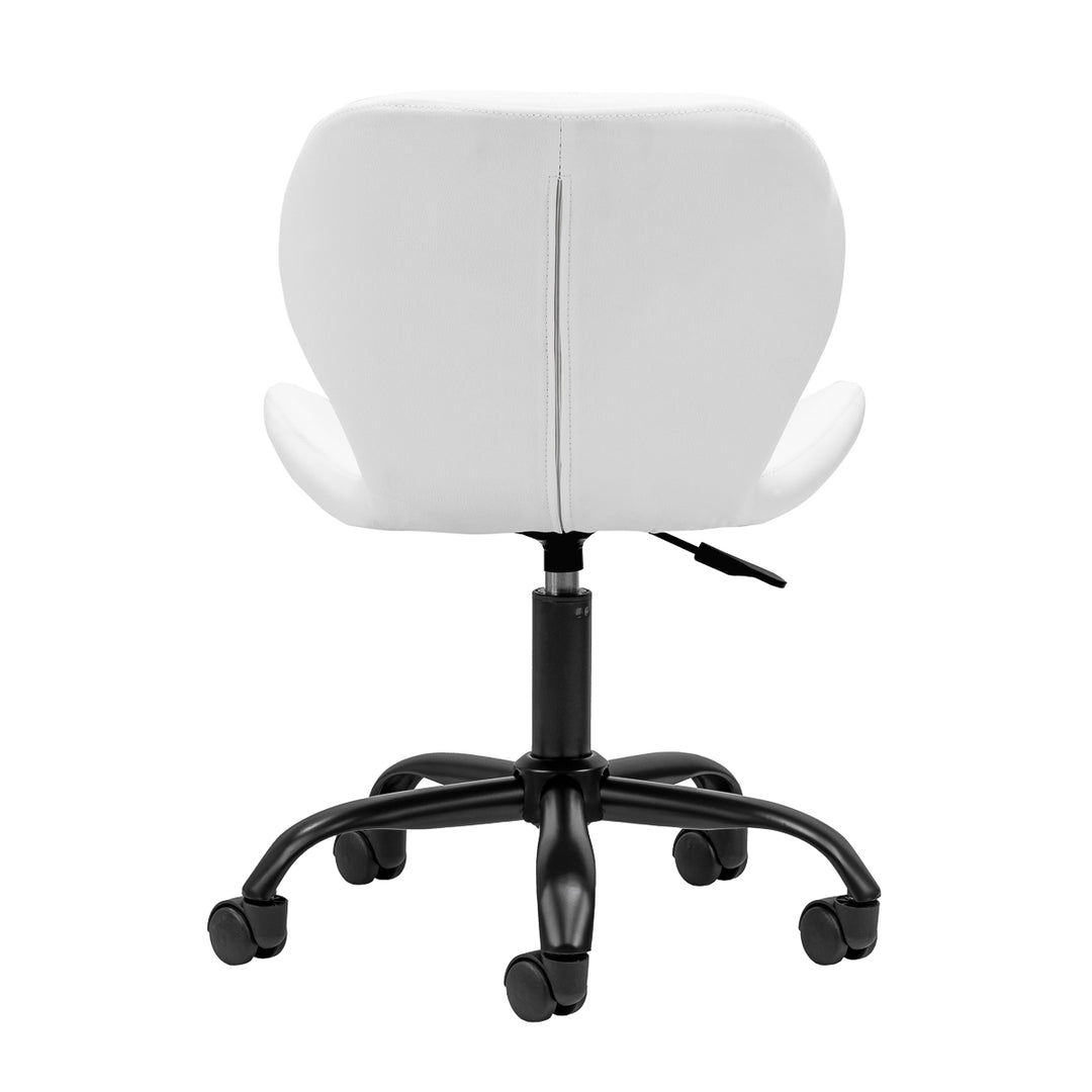 Salonstuhl Höhenverstellbar mit Lehne und Rollen 4Rico QS-06 Schwarz-Weiß - Bild 4