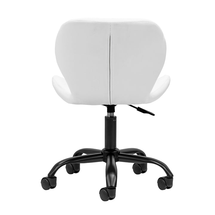 Salonstuhl Höhenverstellbar mit Lehne und Rollen 4Rico QS-06 Schwarz-Weiß - Bild 4