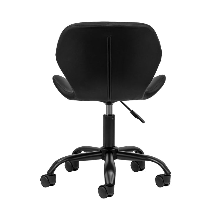 Salonstuhl Höhenverstellbar mit Lehne und Rollen 4Rico QS-06 Schwarz-Schwarz - Bild 4