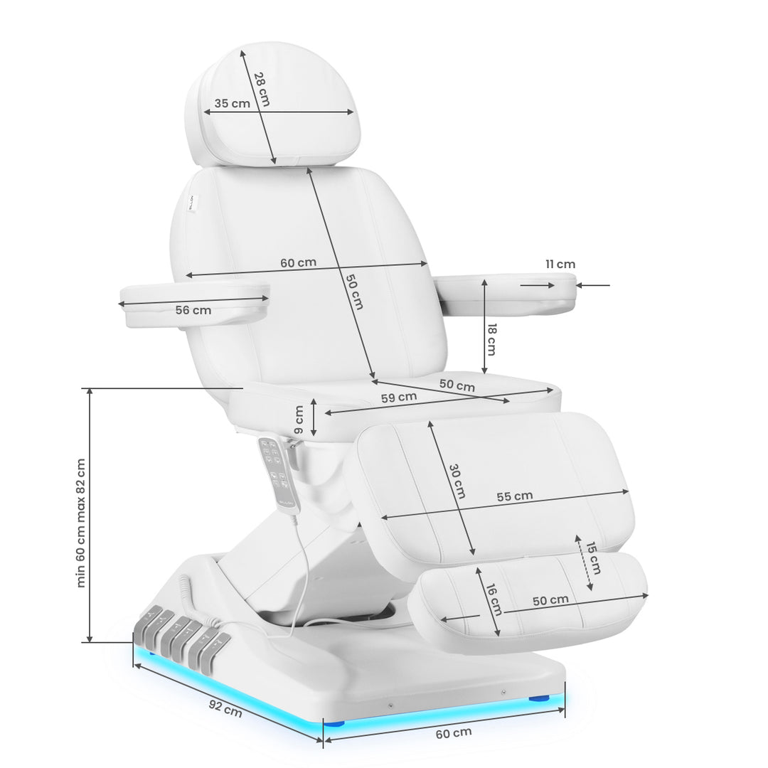 Elektrische Kosmetikliege Sillon Luxury mit 3 Motoren Weiß + Fußpedal - Bild 19