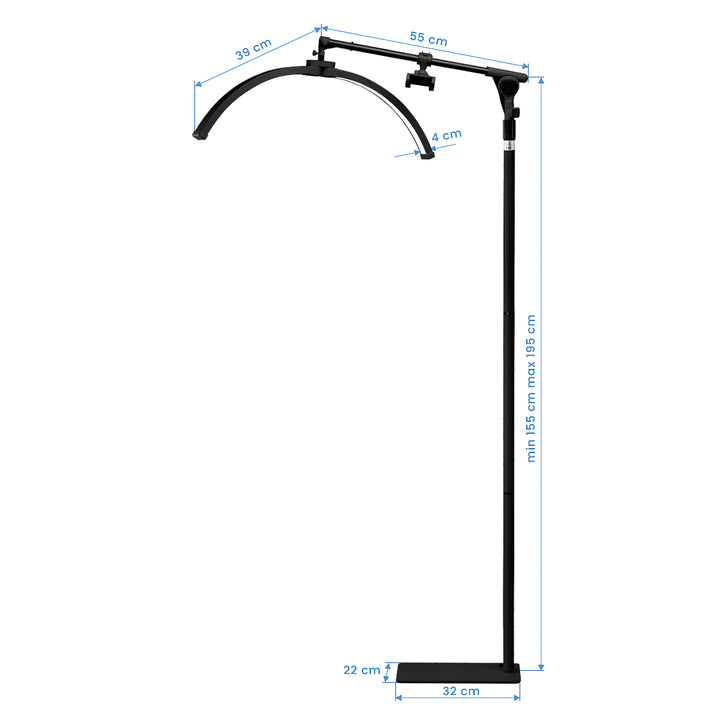 Wimpernlampe LED mit Stativ und einstellbarer Farb- und Lichtintensität Glow Schwarz - Bild 11