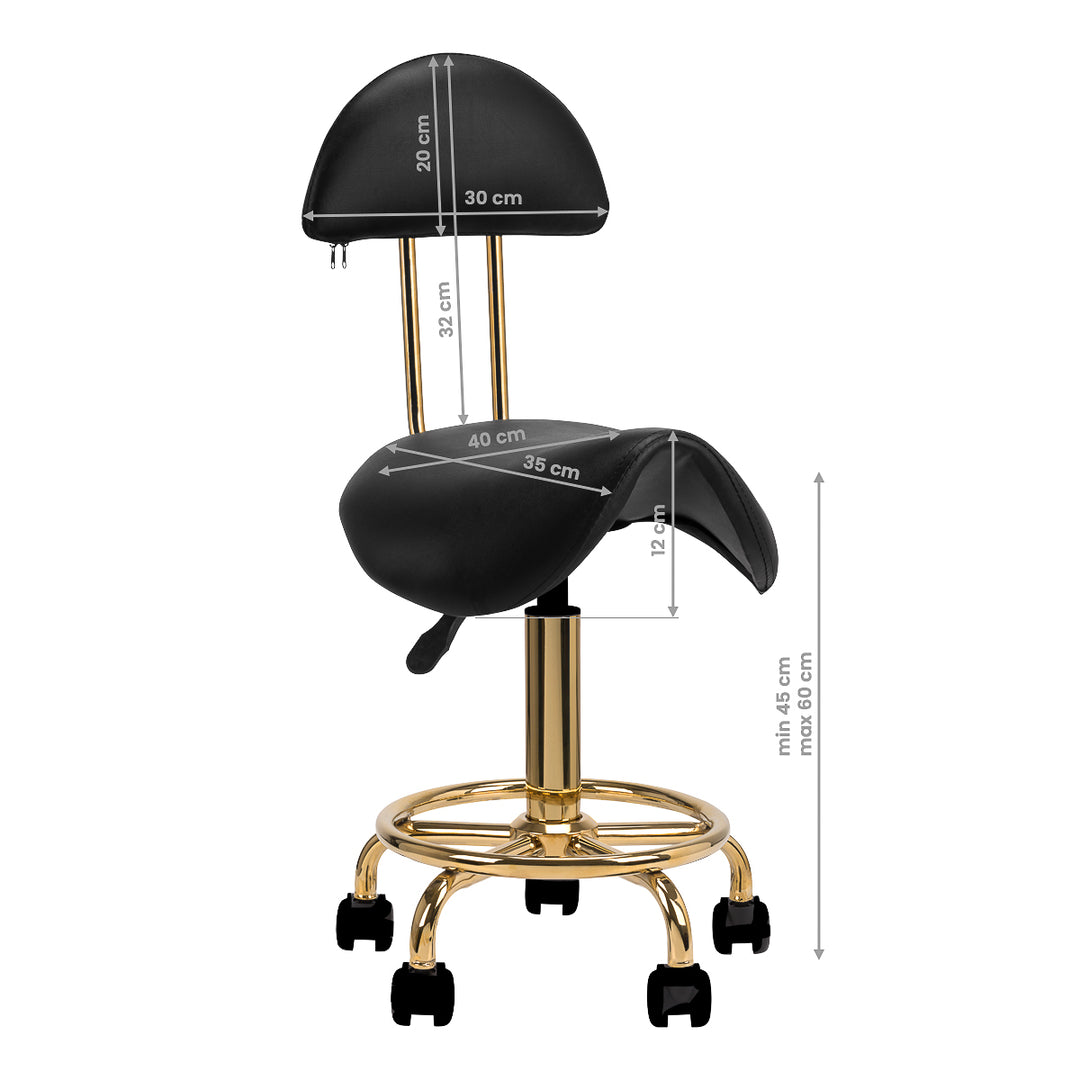 Sattelhocker mit Rückenlehne 6001 Gold-Schwarz - 2nd tier - Bild 8