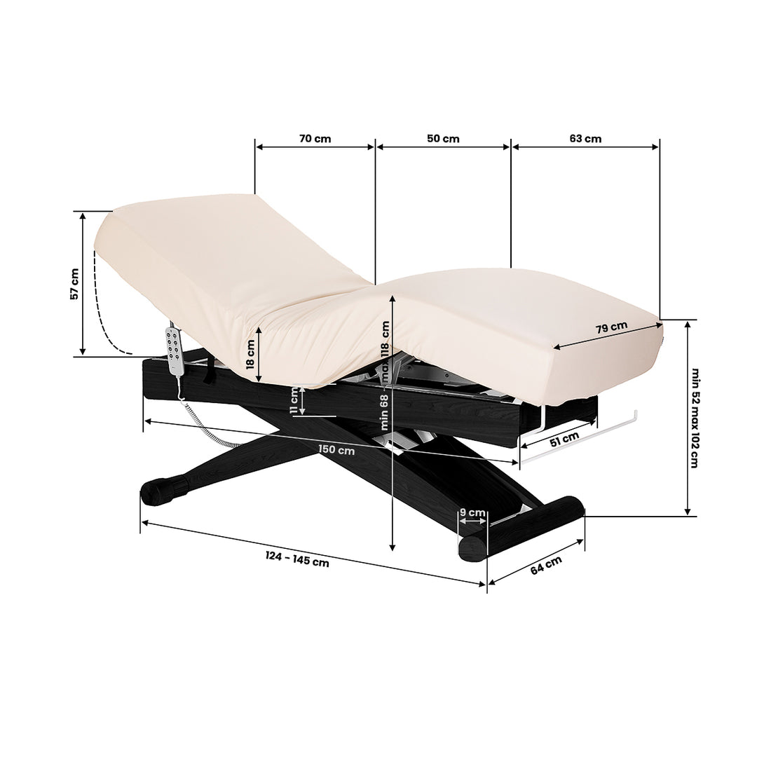 Massageliege Elektrisch Sillon Siesta Creme-Schwarz - Bild 20