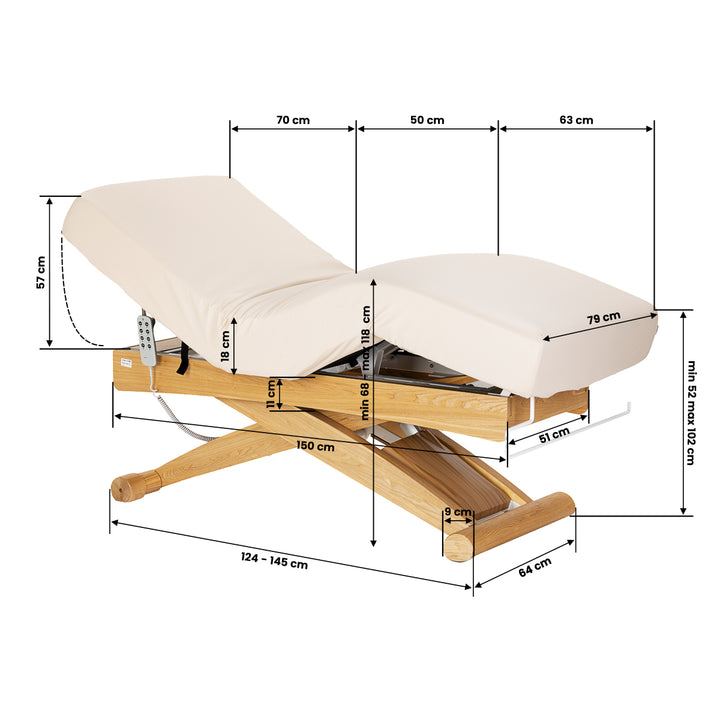 Massageliege Elektrisch Sillon Siesta Creme-Hellbraun - Bild 20