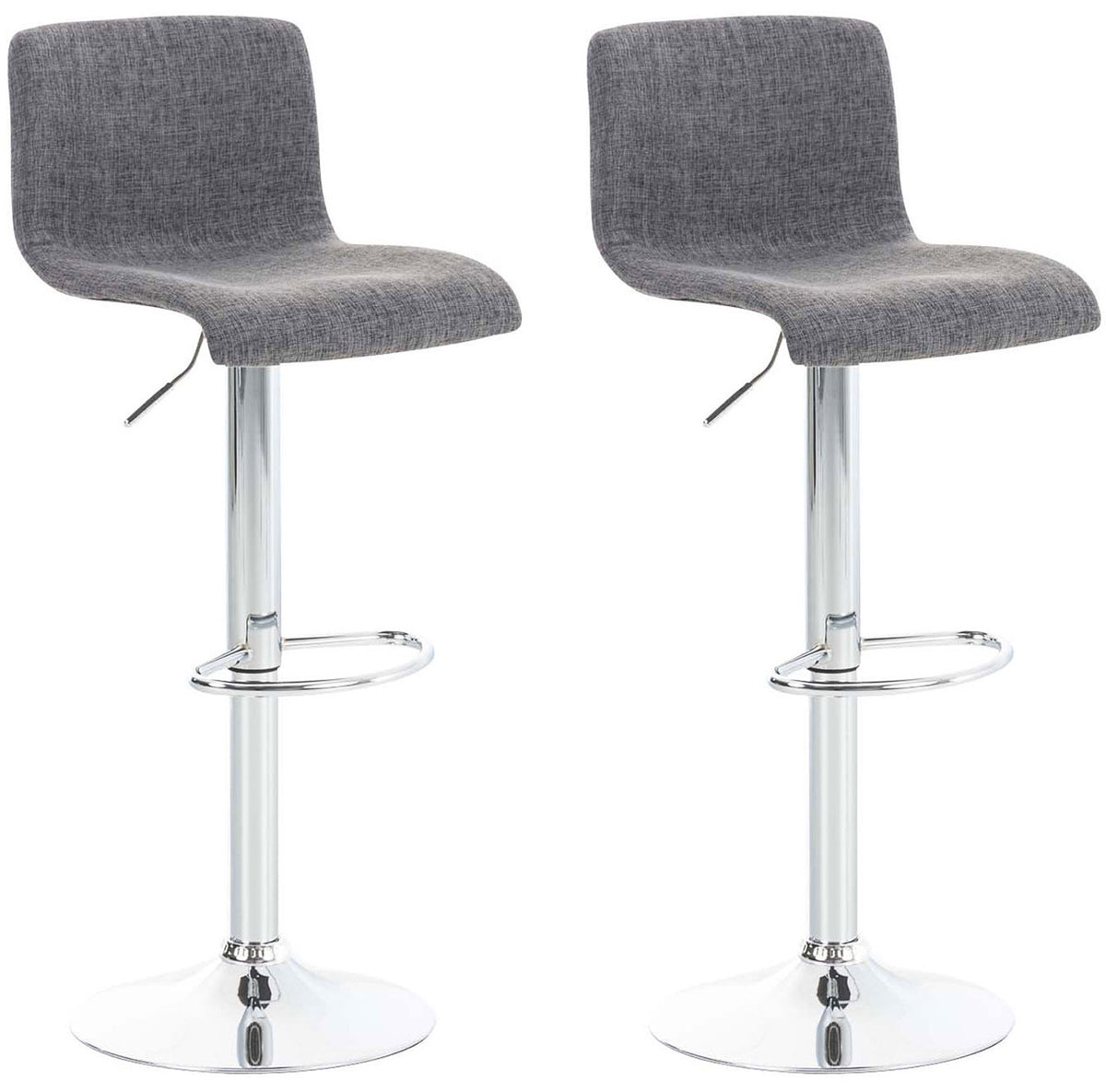 2er-Set Barhocker 105 Stoff Hellgrau