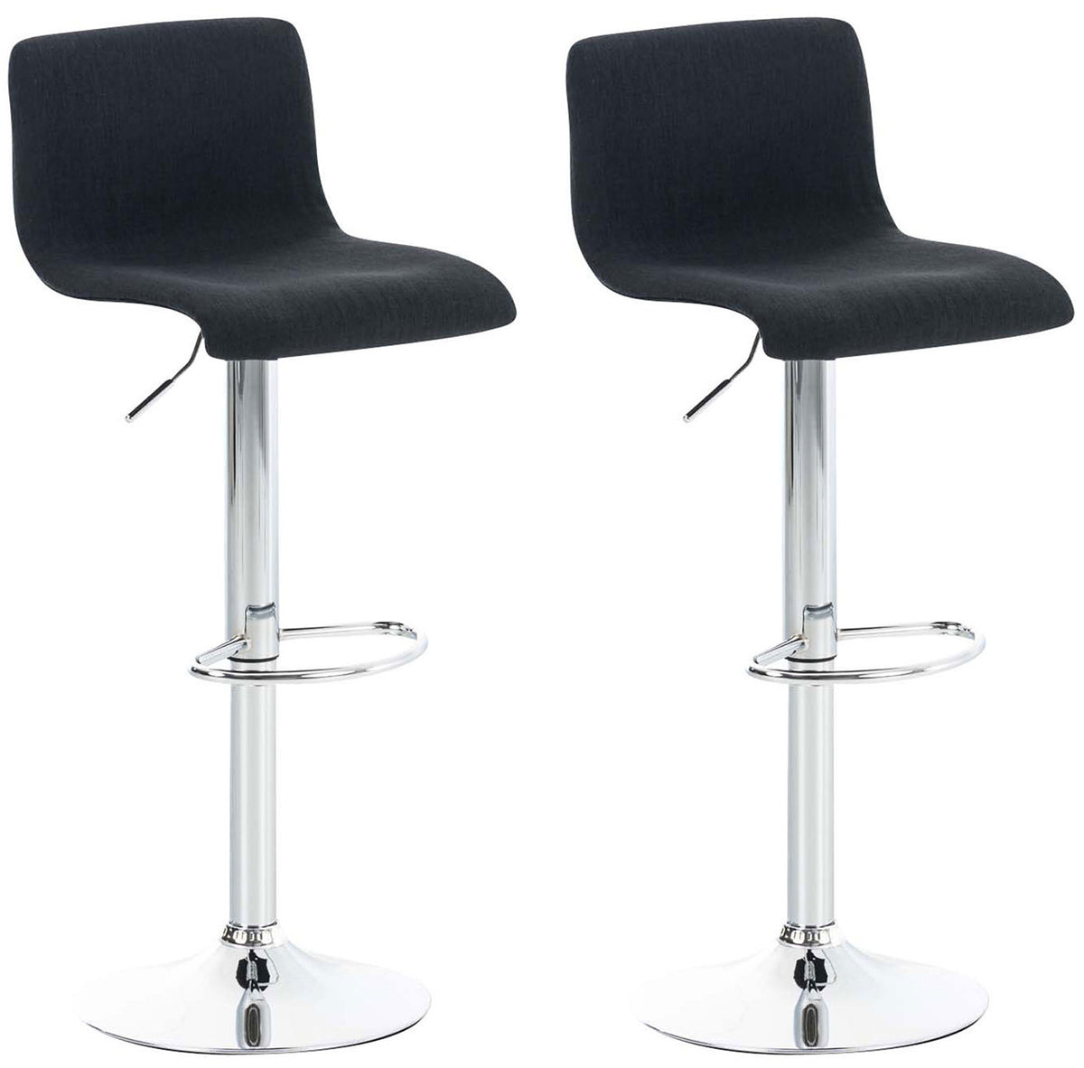 2er-Set Barhocker 105 Stoff Schwarz