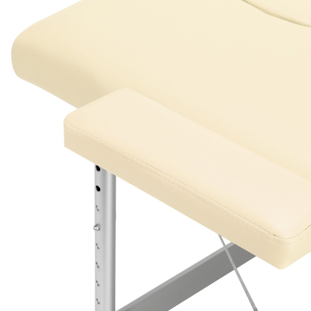 Massageliege Klappbar Aluminium Balance 2 Zonen Creme - Bild 6