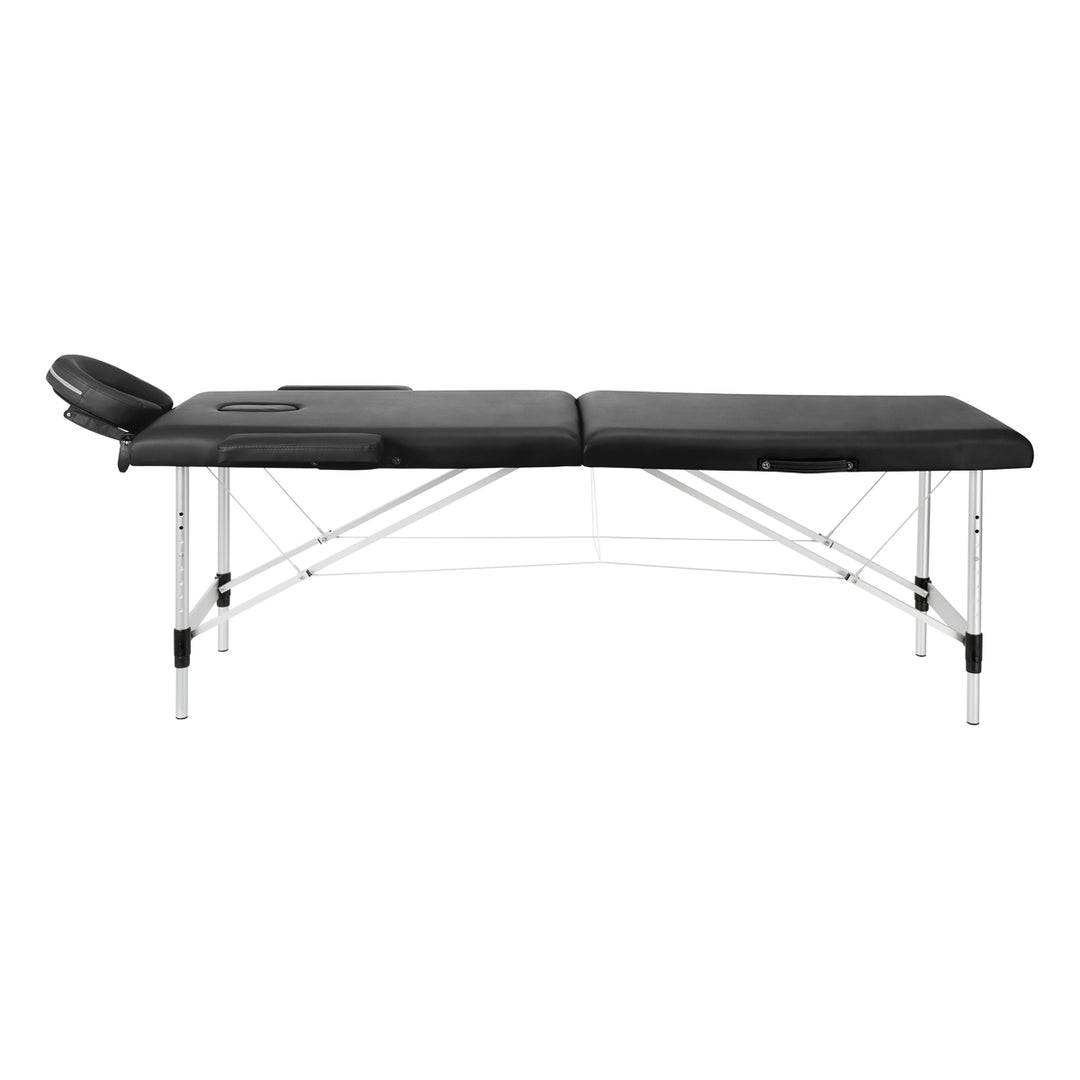 Massageliege Klappbar Aluminium Balance 2 Zonen Schwarz - Bild 2