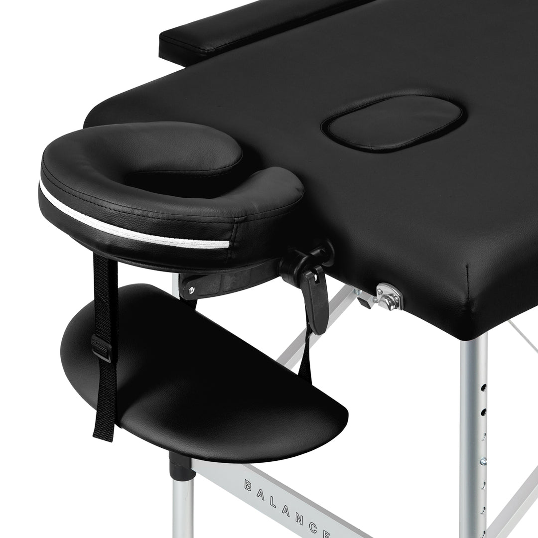 Massageliege Klappbar Aluminium Balance 2 Zonen Schwarz - Bild 3
