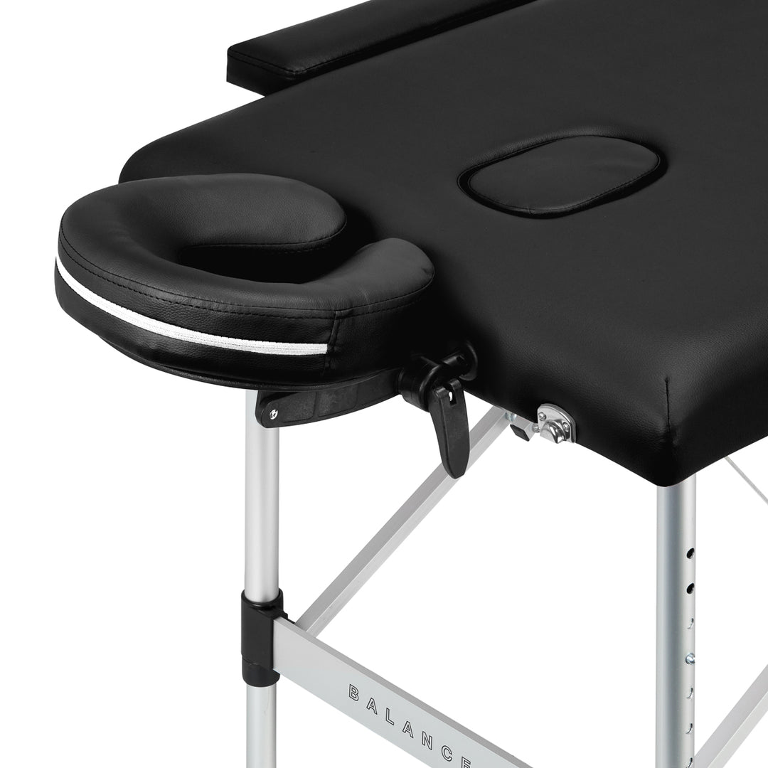 Massageliege Klappbar Aluminium Balance 2 Zonen Schwarz - Bild 4