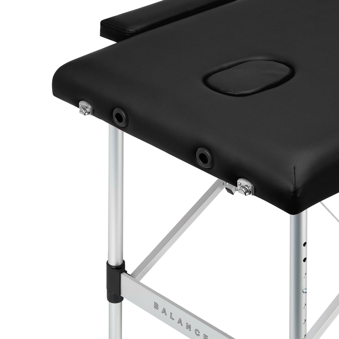 Massageliege Klappbar Aluminium Balance 2 Zonen Schwarz - Bild 5