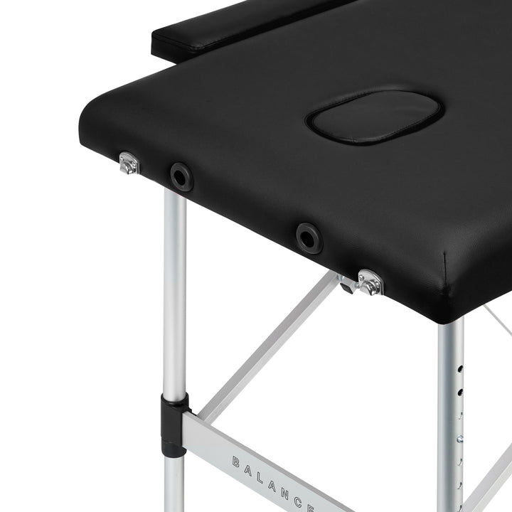 Massageliege Klappbar Aluminium Balance 2 Zonen Schwarz - Bild 5