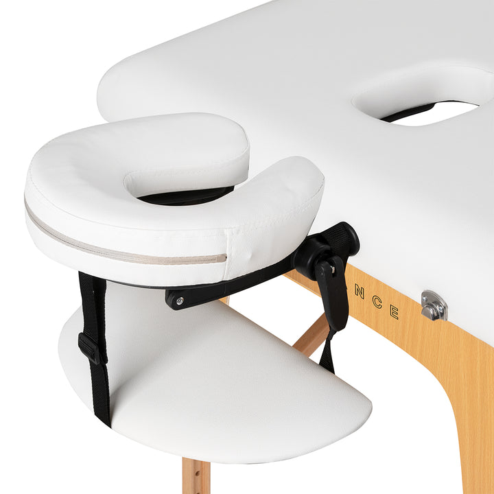 Massageliege Klappbar Buchenholz Balance 2 Zonen Weiß - Bild 3