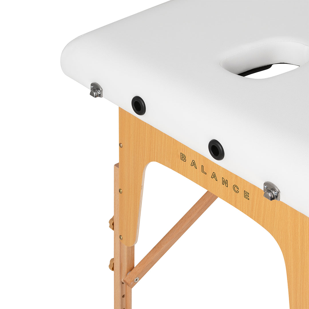 Massageliege Klappbar Buchenholz Balance 2 Zonen Weiß - Bild 4