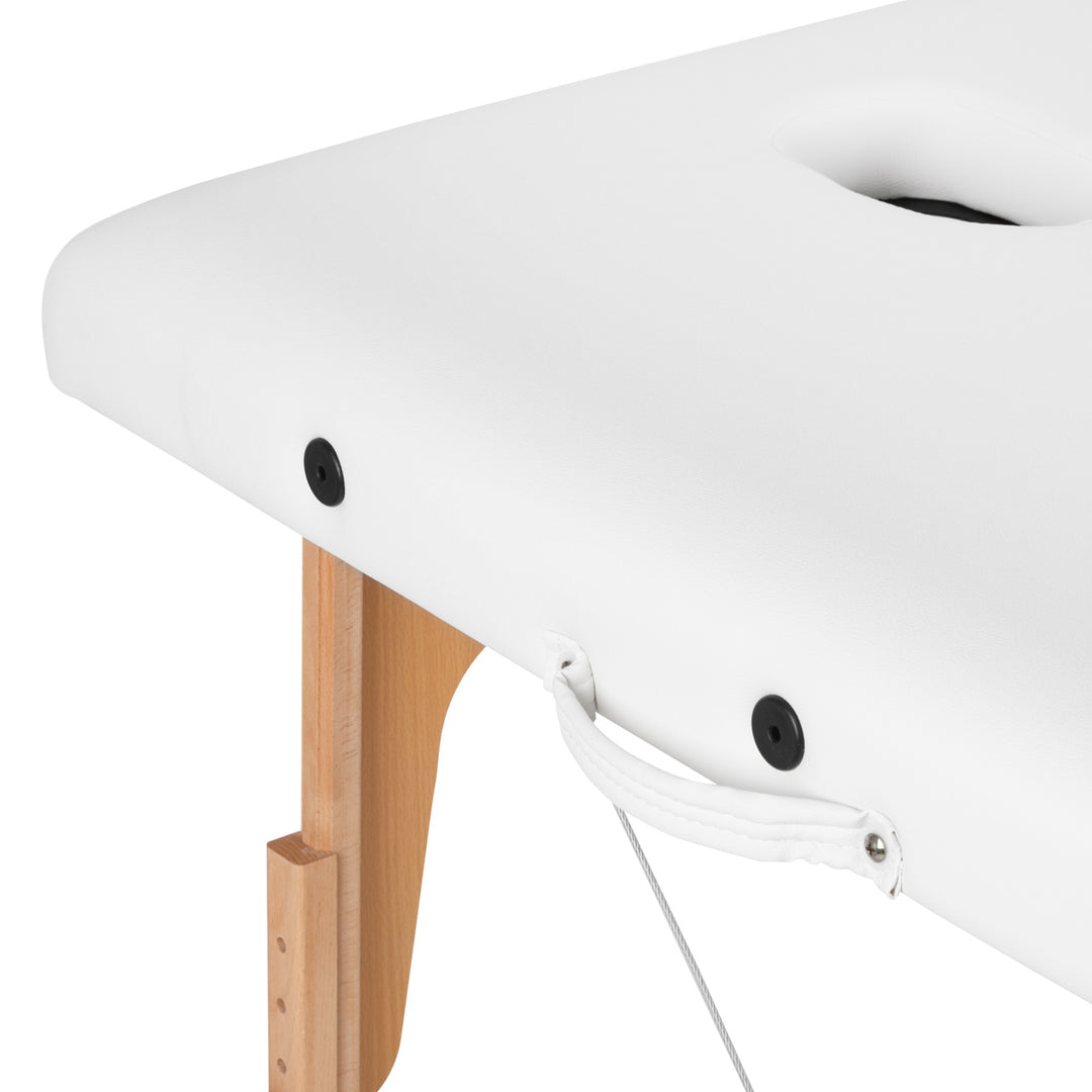 Massageliege Klappbar Buchenholz Balance 2 Zonen Weiß - Bild 10