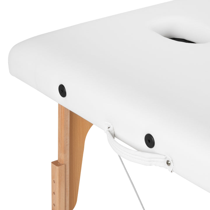 Massageliege Klappbar Buchenholz Balance 2 Zonen Weiß - Bild 10