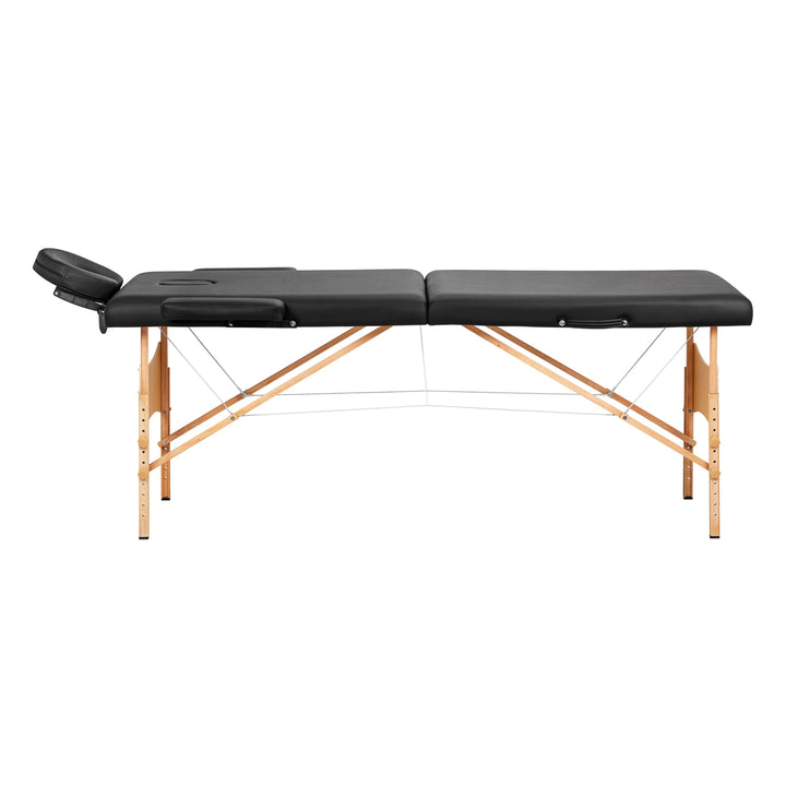 Massageliege Klappbar Buchenholz Balance 2 Zonen Schwarz - Bild 2