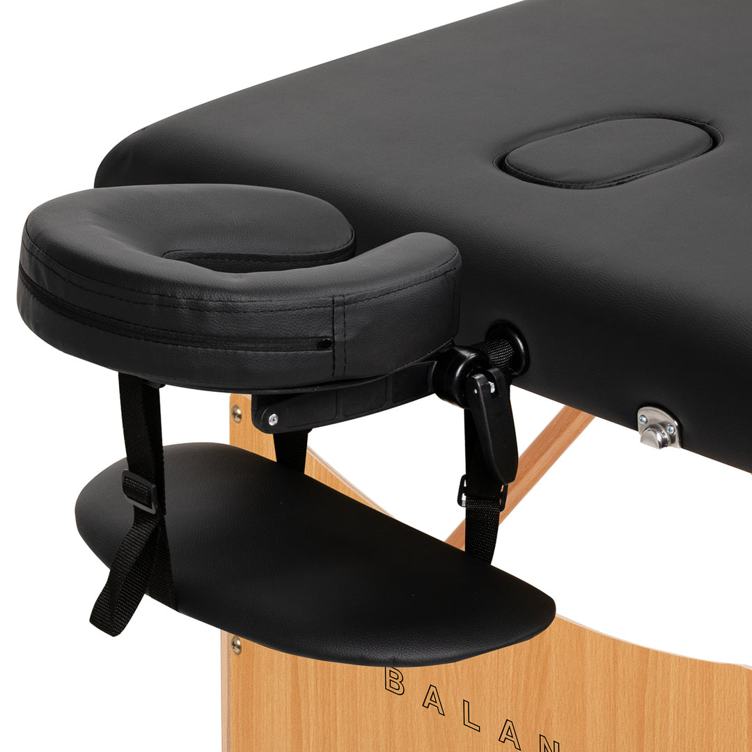 Massageliege Klappbar Buchenholz Balance 2 Zonen Schwarz - Bild 3