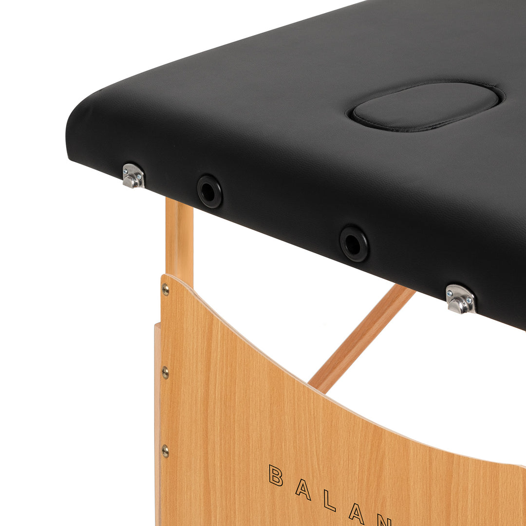 Massageliege Klappbar Buchenholz Balance 2 Zonen Schwarz - Bild 4