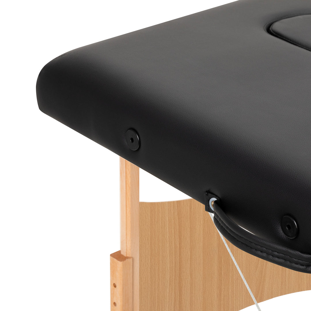 Massageliege Klappbar Buchenholz Balance 2 Zonen Schwarz - Bild 10
