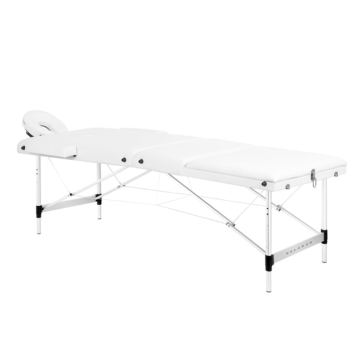 Massageliege Klappbar Aluminium Balance 3 Zonen Weiß