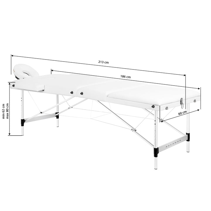 Massageliege Klappbar Aluminium Balance 3 Zonen Weiß - Bild 18