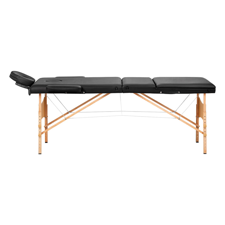 Massageliege Klappbar Buchenholz Balance 3 Zonen Schwarz - Bild 2