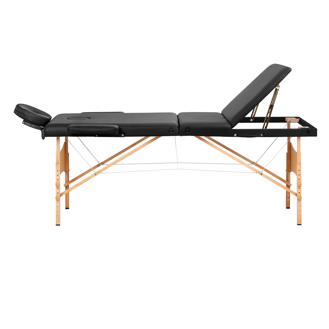 Massageliege Klappbar Buchenholz Balance 3 Zonen Schwarz - Bild 3