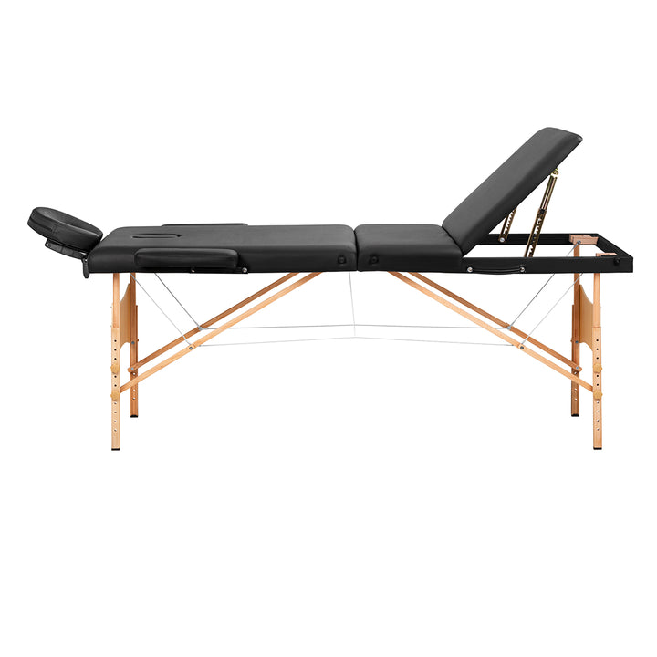 Massageliege Klappbar Buchenholz Balance 3 Zonen Schwarz - Bild 3