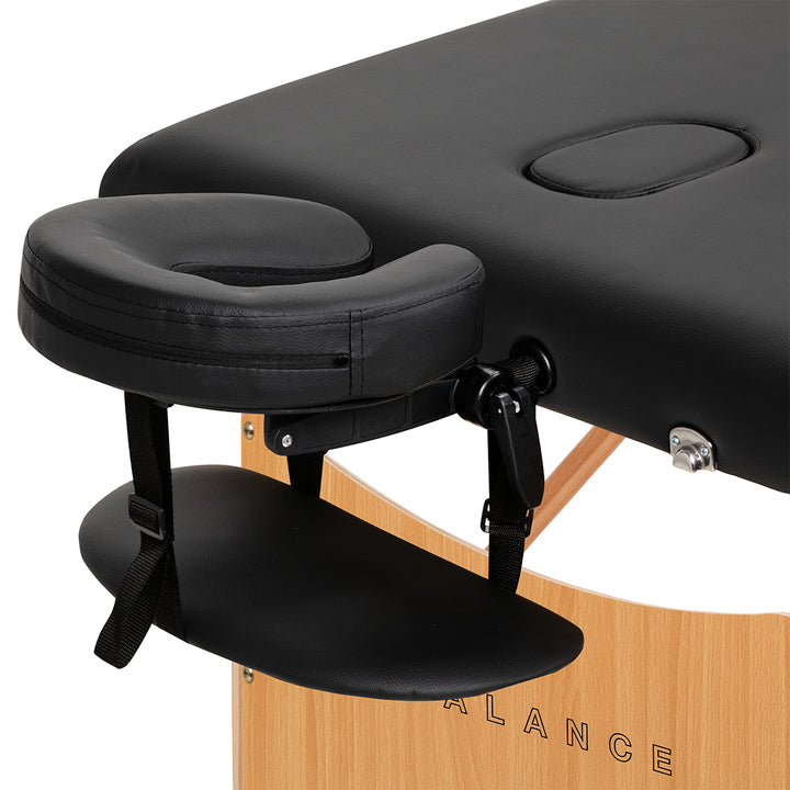 Massageliege Klappbar Buchenholz Balance 3 Zonen Schwarz - Bild 4