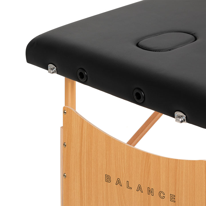 Massageliege Klappbar Buchenholz Balance 3 Zonen Schwarz - Bild 5